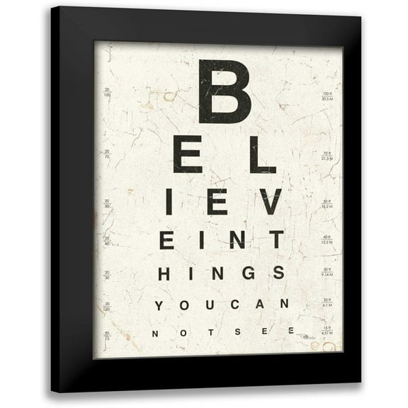 Pela Studio 12x14 Black Modern Framed Museum Art Print Titled - Eye Chart I