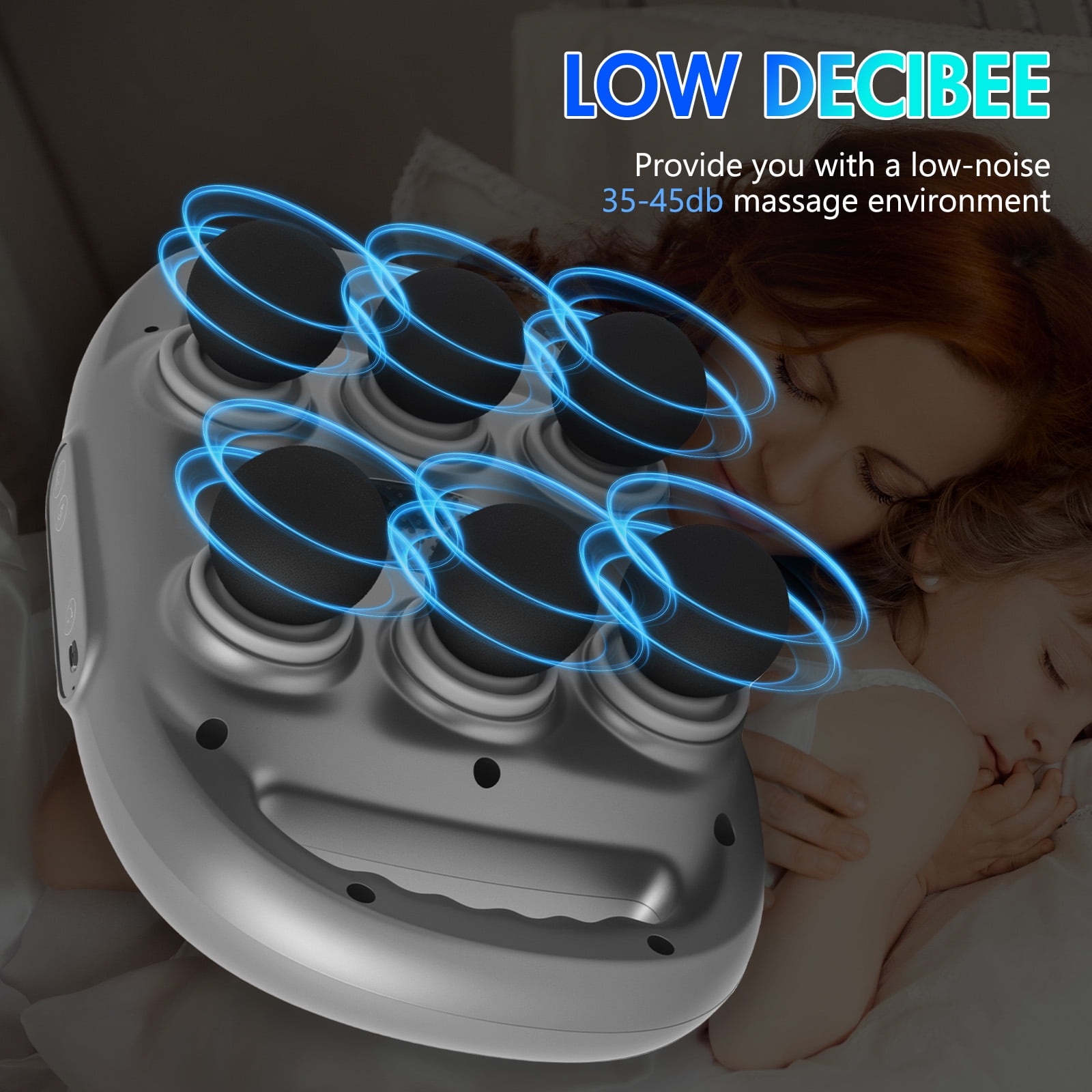 RICAN 6 Head Massage Gun, 9 speeds & 3 Sets Massage Heads for deep muscle relief on your back, legs, arms, A perfect gift for family & friends.