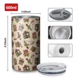 thumbnail image 4 of 20oz Coffee Tumblers Beige Christmas Gift Pattern Stainless Steel Vacuum Insulated Travel Tumbler Coffee Cups Mug with Lid and Straw with Cleaning Brush for Cold & Hot Drinks, 4 of 5