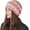 Pink, variant on Womens Fashion Slouchy Beanie Hats Winter Soft Warm Knit Beret Skull Cap Long Baggy Cable Knitted Hat Cancer Headwear