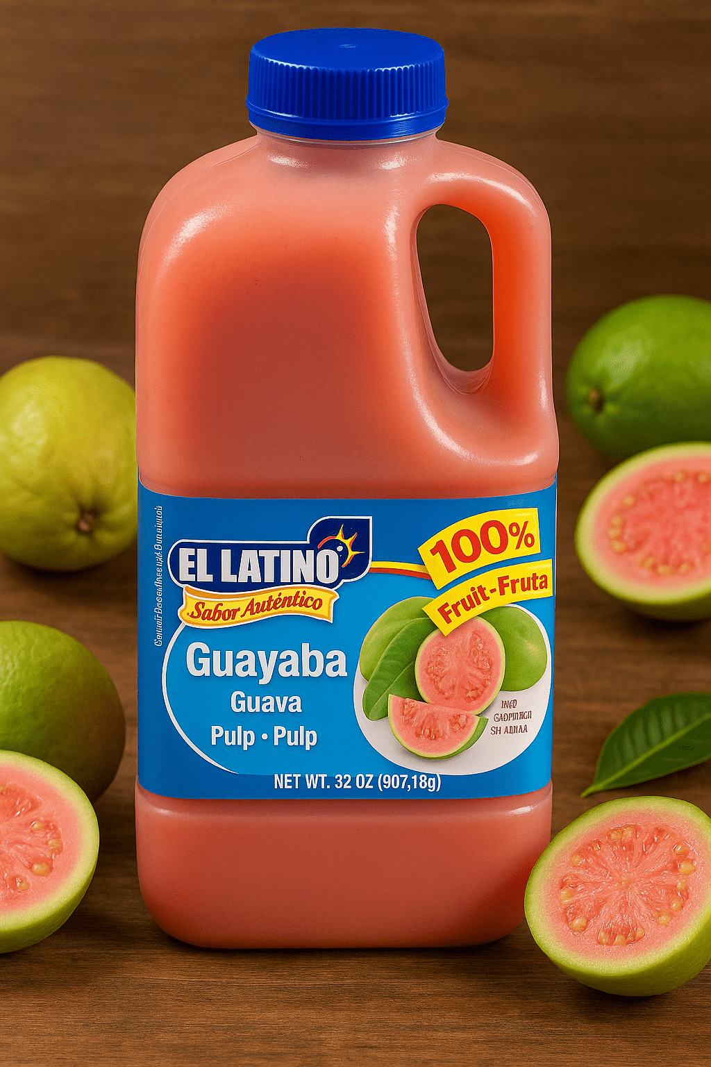 El Latino Guayaba (Guava) Pulp (No Sugar Added) 32oz. Jugs