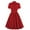 DT-Red, variant on DailyTrove Women's Bow Neckline Swing Dress-Short Sleeve-Fit & Flare-Cotton Blend-for Casual Outing/Office-Sweet Bow Detail