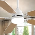 thumbnail image 4 of 52 Inch Indoor Ceiling Fan with Led Light Modern Ceiling Fans 5 Blades 6 Speed Remote Control Reverse Airflow for Patio Living Room, Bedroom, Office,Indoor Outdoor,White, 4 of 8