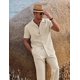 thumbnail image 2 of Conjunto casual de camisa y pantalón de lino para hombre COOFANDY para playa, 2 of 5