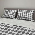 thumbnail image 2 of Black and White Comforter & Sham Bedding Set, Abstract Classic Modern Style Geometry Pattern with Striped Rounds, 3 pcs Duvet Set Microfiber Filling Quilt, 5 Sizes, Black and White, by Ambesonne, 2 of 4