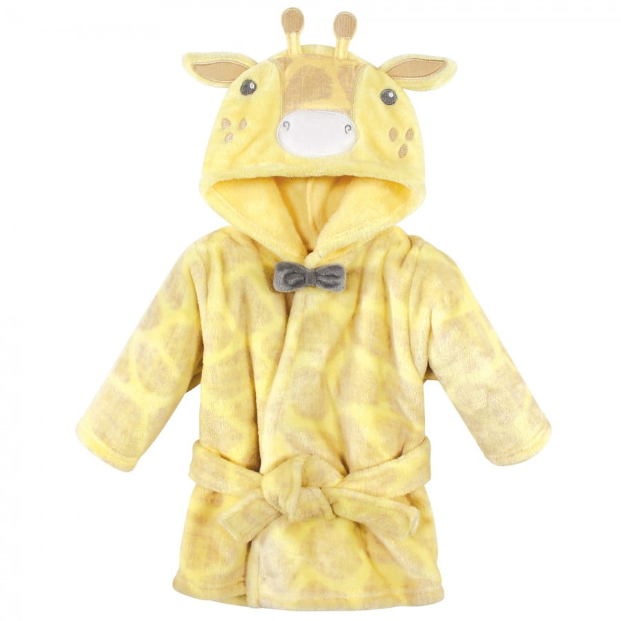 Hudson Baby Boy Plush Animal Face Bathrobe 2-Pack Giraffe Lion 