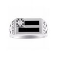 thumbnail image 1 of RYLOS Men's Rings Sterling Silver USA Flag Designer Ring With Diamonds and Black Onyx Rings For Men Size 12, 1 of 5