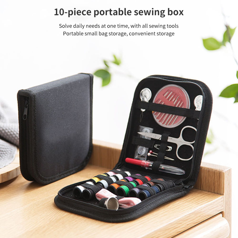Portable Travel Sewing Kit Box Needle Threads Scissor Home DIY Handwork Tool 