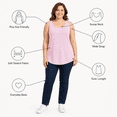 thumbnail image 5 of Afelkas Women's Plus Size Tank Tops Scoop Neck Sleeveless Stretch Tunic Shirts Wide Strap Basic Casual Undershirt for Everyday Wear Pink,XXXXL, 5 of 7