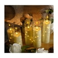 thumbnail image 4 of Velas Led Grande Flama Realista Vaso De Cristal Remoto 5 pcs, Blanco, 4 of 5