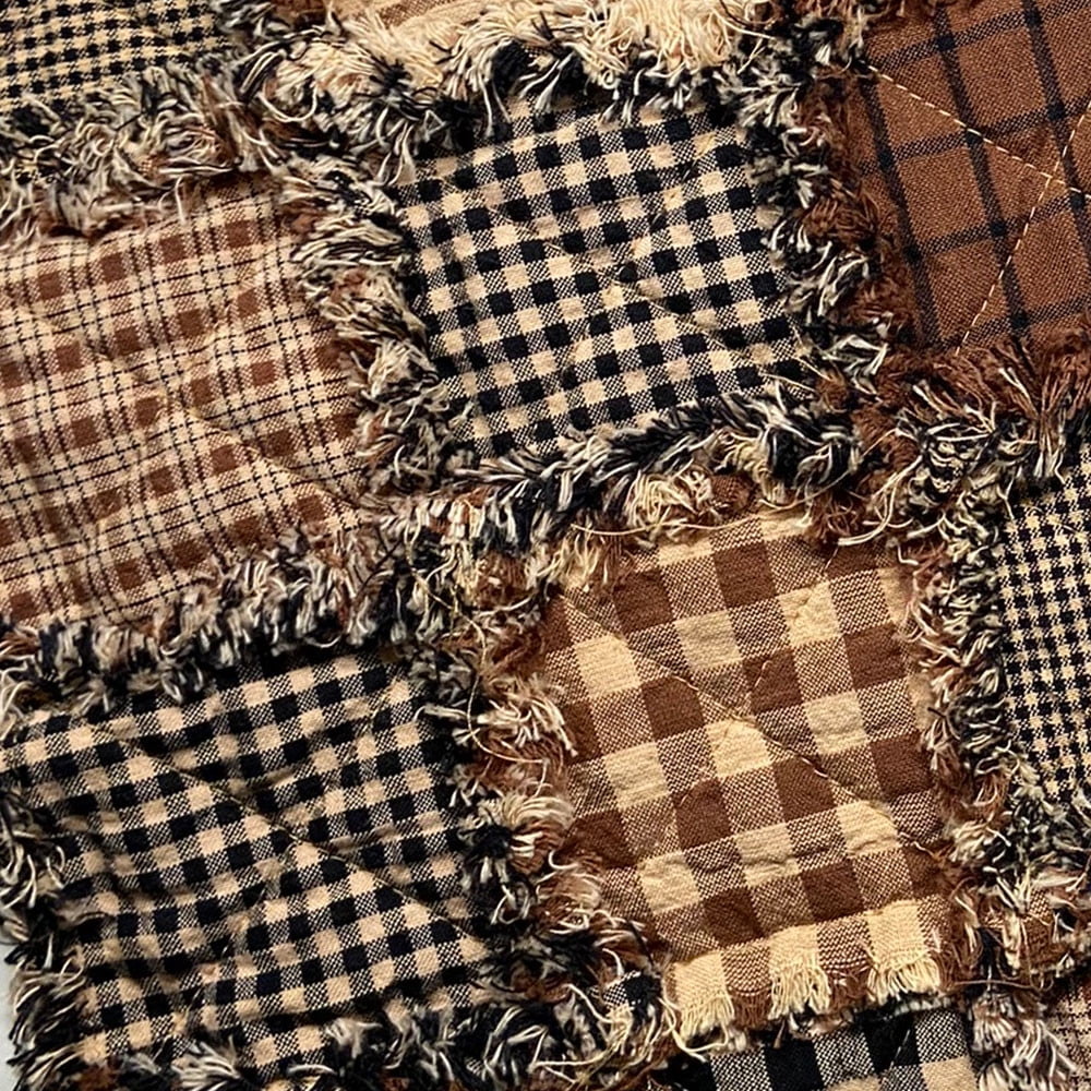 JCS Brown & Black Plaid Homespun Ragged Quilt Kit(200+ six-inch Squares)