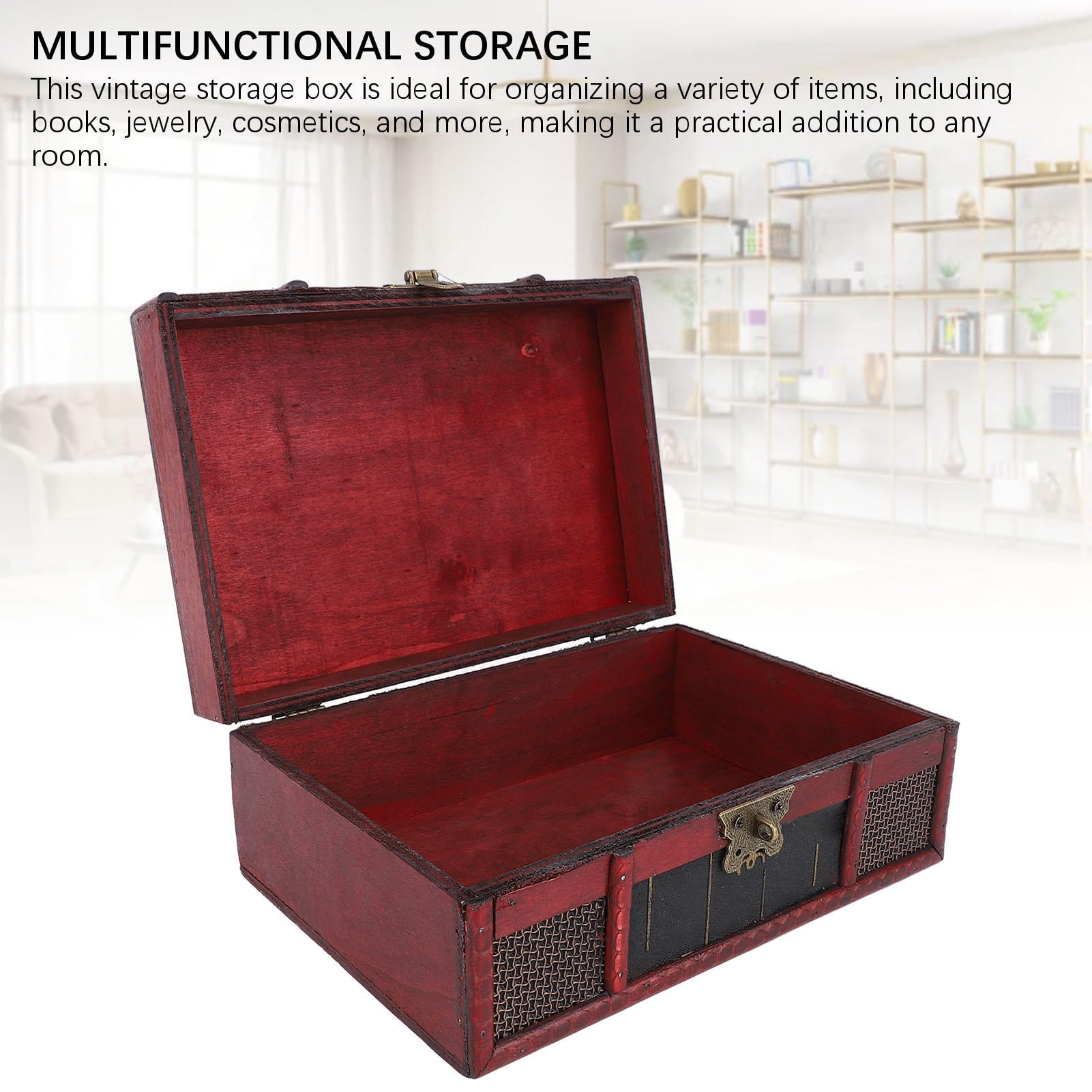 BIMZUC Vintage Treasure Chest – Elegant Multi‑Functional Storage Box for Jewelry, Cosmetics, Books & Photography Props