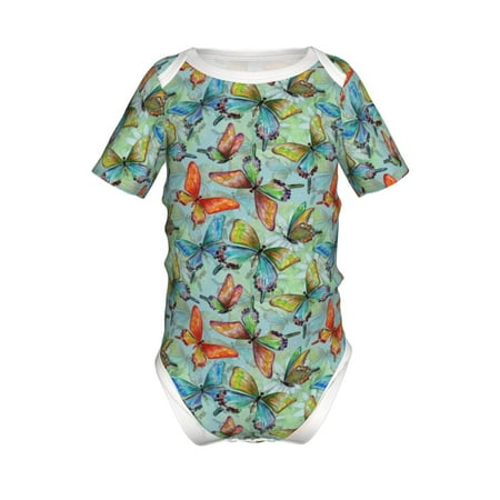 

Yiaed Retro Flying Butterflies Print Infant Climbing Short Sleeve Onesie One-Piece Baby Bodysuit Clothes 0-12 Months -2 Years