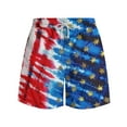 thumbnail image 4 of Brnmxoke Mens American Flag Swim Trunks 5" Stretch Beach Shorts Quick Dry Swimming Trunks with Pockets No-Chafing Breathable Board Shorts Blue,L, 4 of 6