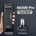 thumbnail image 5 of Godox AD200Pro 200Ws Pocket Flash Bare Bulb Speedlite Fresnel Flash Head 2.4G TTL Monolight 500 Flashes 0.01-1.8s Recycle 2900mAh Battery Studio Strobe Light, 5 of 9