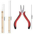 thumbnail image 3 of Kit de extensión de cabello, alicates, ganchos para tirar, dispositivos de cuentas, kits de herramientas y microanillos forrados de silicona de 1500 piezas (cuentas marrones). Afortunado Sencillez, 3 of 5