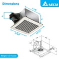 thumbnail image 4 of Delta Breez Signature 130 CFM Exhaust Bath Fan with Humidity Sensor, White, 4 of 4