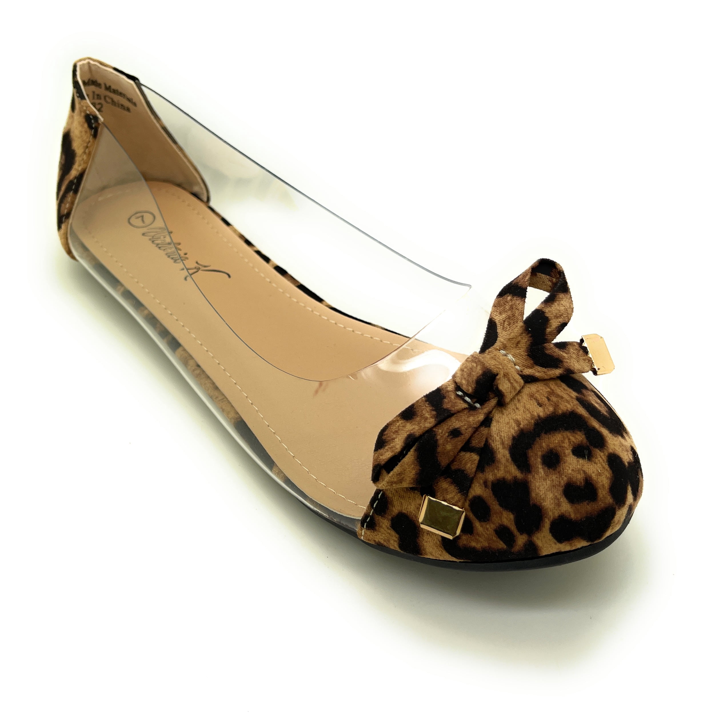 Animal Prints with Clear Sides Ballerina Flats