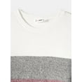 thumbnail image 2 of Family Matching Casual Classic Color block Rib Knit Belted Dresses Long Sleeve Sets, 2 of 9