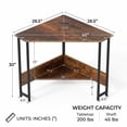 thumbnail image 2 of 28.5" Corner Computer Desk with Charging Station & Open Shelf, Triangle Laptop PC Work Table, Small Home office Desk,Rustic Brown, 2 of 9