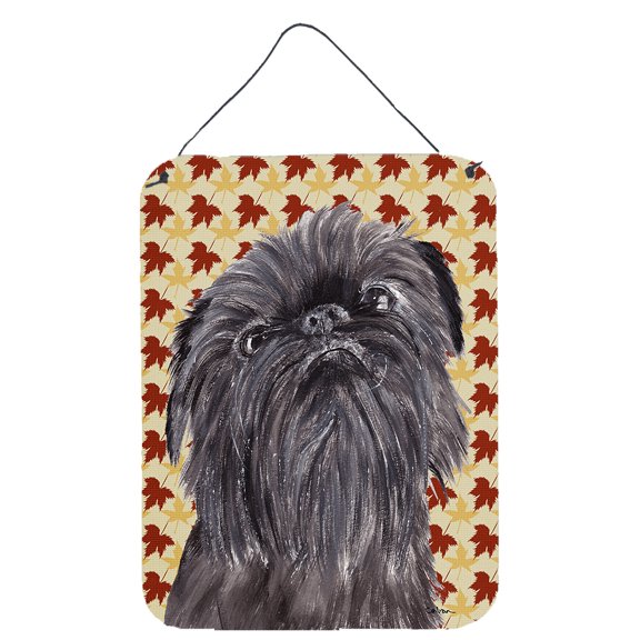 Carolines Treasures SC9545DS1216 Brussels Griffon Fall Leaves Wall or Door Hanging Prints 12WX16H multicolor