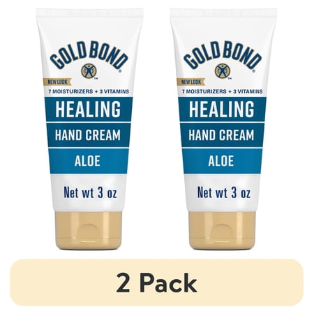(2 pack) Gold Bond Healing Hand Cream, 3 oz., Hand Cream With Aloe, Moisture That Lasts Through Handwashing