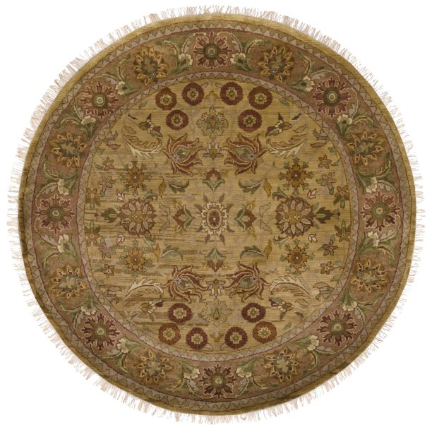 Mark&Day Area Rugs, 8ft Round Waleska Traditional Brown/Tan Area Rug (8