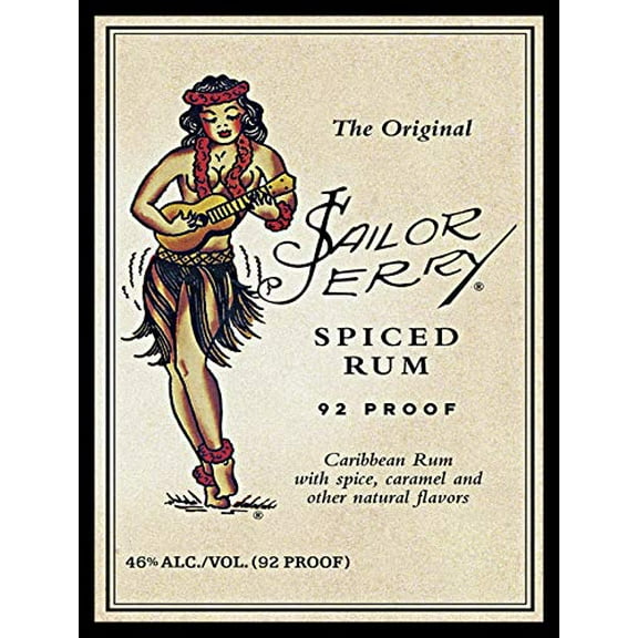 Sailor Jerry Rum 8x12 Inch Wall Decor Retro Aluminum Sign Travel