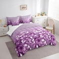 thumbnail image 3 of jejeloiu Rustic Leaves 7-Piece Bedding Comforter Set,Modern Minimalsit Aesthetic King Bedding Sets,Purple White Bed Sheets For Girls,Luxury Bedroom Decor Reversible, 3 of 8
