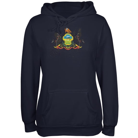 Born and Raised Pennsylvania State Flag Juniors Soft Hoodie Navy MD