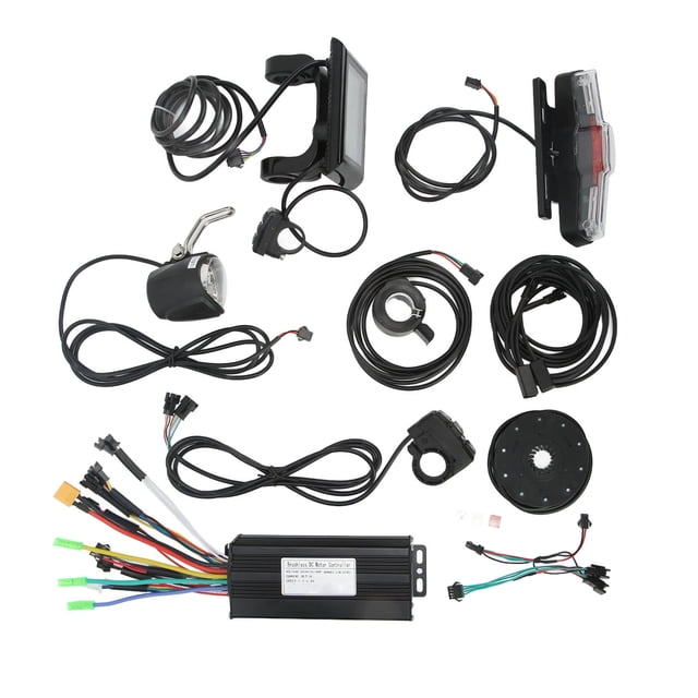 Kit de conversión de bicicleta eléctrica, kit de conversión de bicicleta eléctrica Kit de controlador de bicicleta eléctrica Kit de luces de bicicleta eléctrica compacto y liviano Jadeshay A