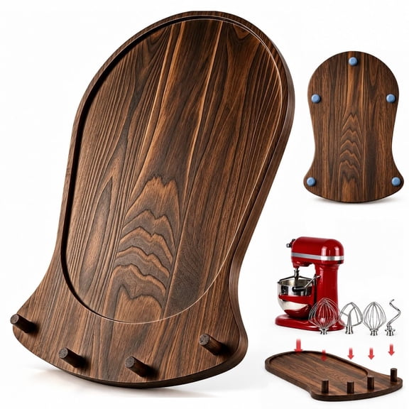 Wooden Mixer Slider with Storage for Kitchenaid 5.5-7 Qt Bowl-Lift Mixer