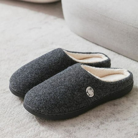 

CoCopeaunt New Soft Sole Slippers Men Women Indoor Floor Flat Shoes Autumn Winter Warm Home Cotton Warm Plush Bedroom House Slides
