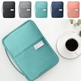 thumbnail image 1 of Travel Passport Organizer Bag Multi Functional Portable Document & Card Holder Double Zipper Large Capacity Cloth Cosmetic & Toiletry Storage 10x7 Inches 1 Piece, 1 of 6