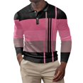 thumbnail image 2 of GZWYHT Mens Polo Shirts,Mens Shirts Checkered Pattern Shirt Button Up Long Sleeved Men'S Sports Shirt With A Lapel T Shirt Long Sleeve Shirts,Big And Tall Shirts Red L, 2 of 5