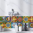 thumbnail image 4 of Square Art Tile Stickers, Decorative Tile Stickers, 20 PCS Waterproof Adhesive Kitchen Backsplash Decals Removable Colorful Peel & Stick Wall Paper, for Living Room Home Decorative, 4 of 8