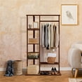 thumbnail image 4 of Wisfor 5 Tier Bamboo Clothes Rail Rack Portable Open Wardrobe for Hanging Clothes Garment Rack Stand, 4 of 9