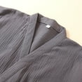 thumbnail image 6 of Kimono pajamas men's cotton yarn bathrobes Japanese tethered cardigan thin loungewear couple nightgown sweat steamed clothes, 6 of 15