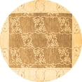 thumbnail image 1 of Ahgly Company Indoor Round Abstract Brown Contemporary Area Rugs, 8' Round, 1 of 4
