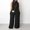 Black, variant on GaThRRgYP Women's Plus Size Trousers,Women Casual One-Piece Wide Leg Jumpsuits Sexy Halter Solid Rompers Loose Summer formal Jumpsuit