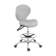 thumbnail image 1 of Grace & Grace Rolling Drafting Chair Height Adjustable Stool with Backrest and Footrest for Computer,Studio,Workshop,Classroom, Lab, Counter, Home Office, Work from Home Chair, Home Desk Chair (Grey), 1 of 4