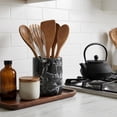 thumbnail image 5 of Radicaln Black Marble Utensil Holder 6.5 inches – Kitchen Counter Organizer for Cooking Spoons and Tools, Stylish Utensils Holder, Marble Kitchen Decor, 5 of 6