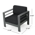 thumbnail image 6 of Shirley Outdoor 5 Seater Aluminum Sofa Chat Set with 2 Side Tables, Gray and Dark Gray, 6 of 8