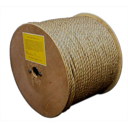 T.W. Evans Cordage 25-044 .5 in. x 150 ft. Pure Number 1 Manila Rope Reel