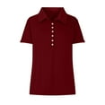 thumbnail image 4 of Timegard Tops for Women Lapel Neck Button Short Sleeve Fitting Comfy Tops Casual Tee Shirts Summer, 4 of 8