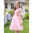 thumbnail image 7 of IBTOM CASTLE Toddler Kids Girls Butterfly Dress Sparkle Tulle Ruffle Sleeve Wedding Formal Birthday Pageant Shoot Dresses 5-6 Years Pink, 7 of 7