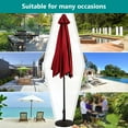 thumbnail image 5 of Costway 10FT Patio Umbrella 6 Ribs Market Steel Tilt W/ Crank Outdoor Garden Burgundy, 5 of 11