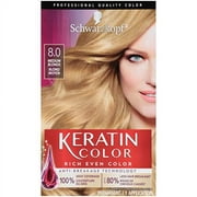 Schwarzkopf Keratin Color Permanent Hair Color Cream, 8.0 Medium Blonde