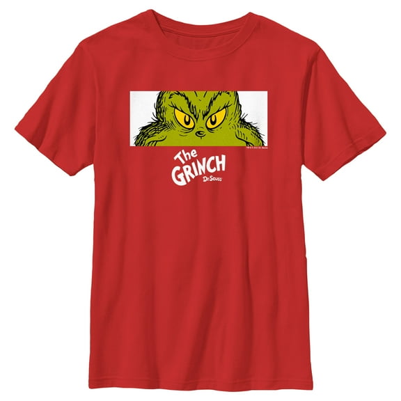 Boy's Dr. Seuss Grinch Eyes Graphic Crop T-Shirt