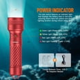 thumbnail image 6 of ORCATORCH ORCA7 Dive Light, 3000 Lumens SOS Signal Scuba Diving Flashlight, 6° Narrow Beam Underwater Torch, IP68 Waterproof Rated to 150M for Night Diving, Cave Exploration&Technical Scuba Gear (Red, 6 of 9